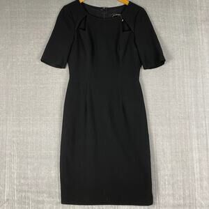 Black Halo Sheath Dress Womens Size 6 Black Short Sleeve Secretary Pinup Gothic